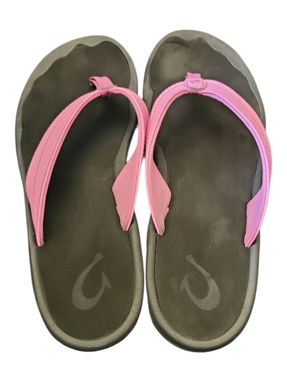 OluKai 'Ohana Beach Sandals Pink / Black Colorway Womens Size 9